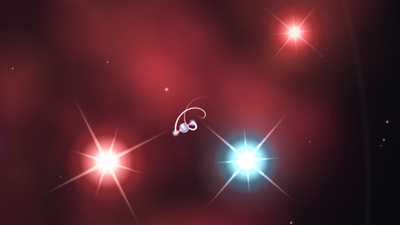 A ship drifting through a glowing nebula in Brodysong, the Spanish Guitar voice